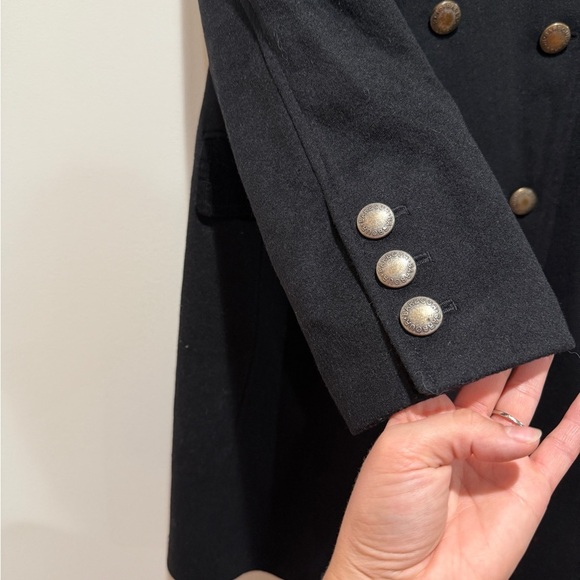 Barbour Womens Commander Wool Cashmere Coat Sz 14 Black Classic Staple Preppy - Picture 5 of 15